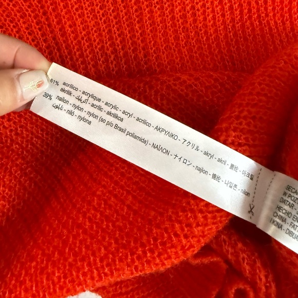 Zara Women’s Red Cropped Ruffled Knit Sweater Sz S - Picture 12 of 12